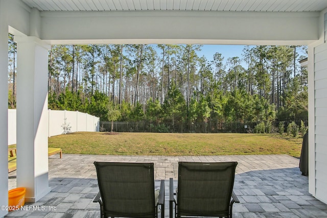 view of patio / terrace with a fenced backyard