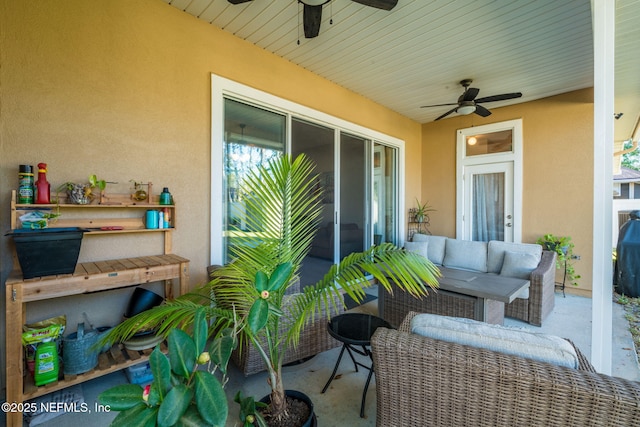 view of patio featuring an outdoor living space