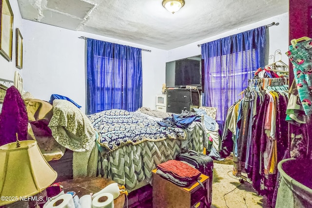 bedroom with a textured ceiling