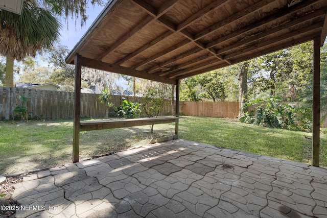 view of patio with a fenced backyard