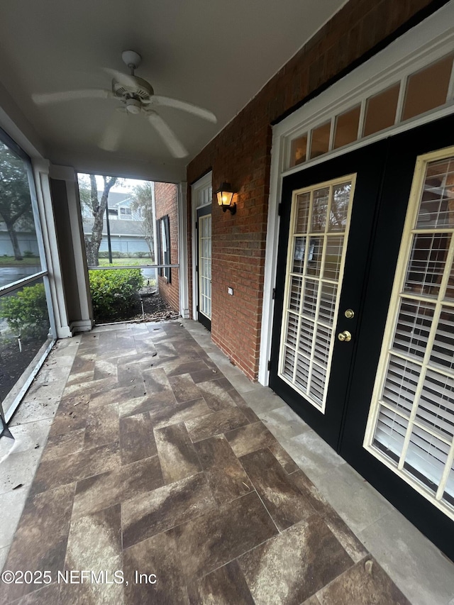 view of patio / terrace featuring ceiling fan