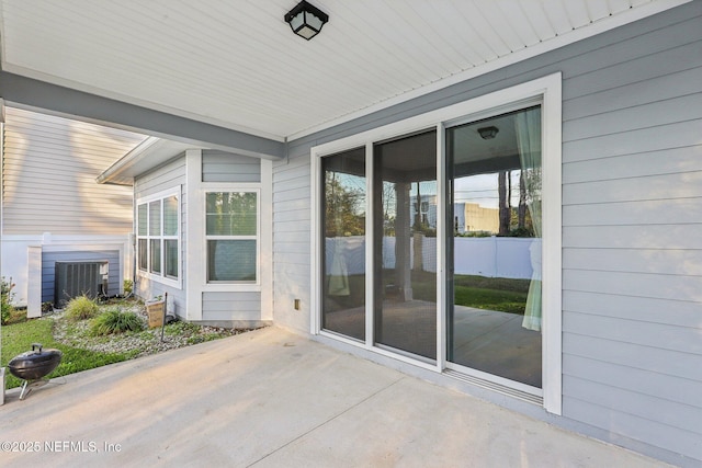 view of patio with central AC unit