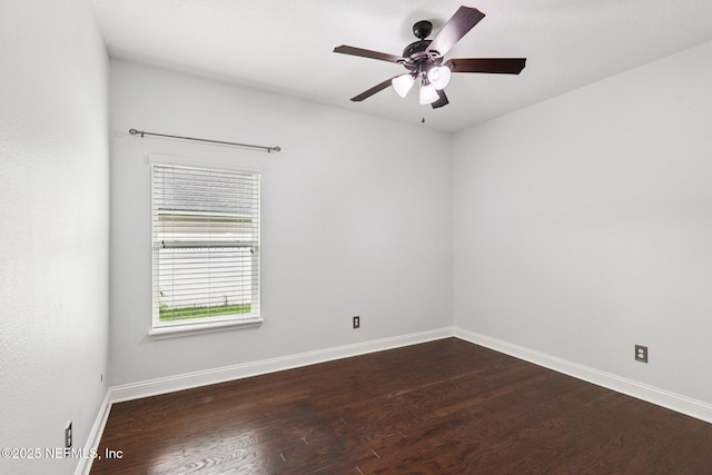 741 W Kings College Dr, Saint Johns, FL 32259 - empty room with dark wood finished floors and ceiling fan