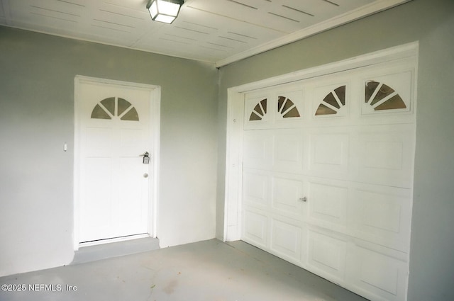 entrance to property with a garage