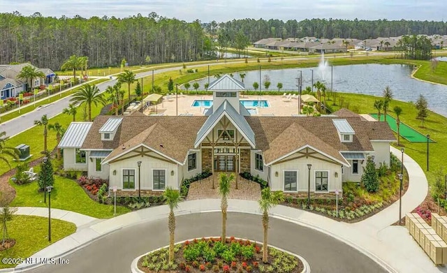 view of property with a water view