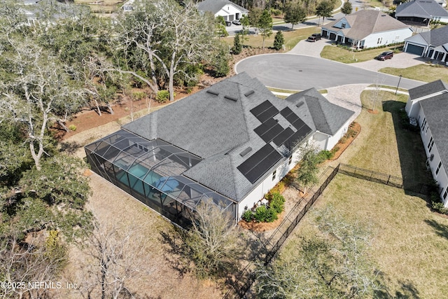 aerial view with a residential view