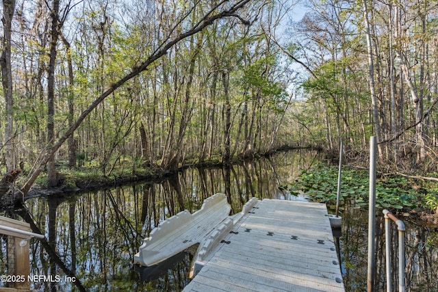 view of dock area