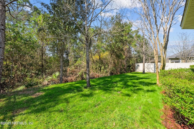 view of yard with fence