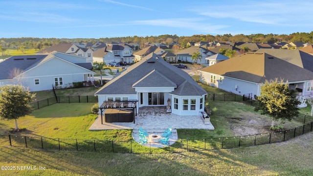 aerial view featuring a residential view