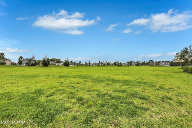 view of yard with a rural view