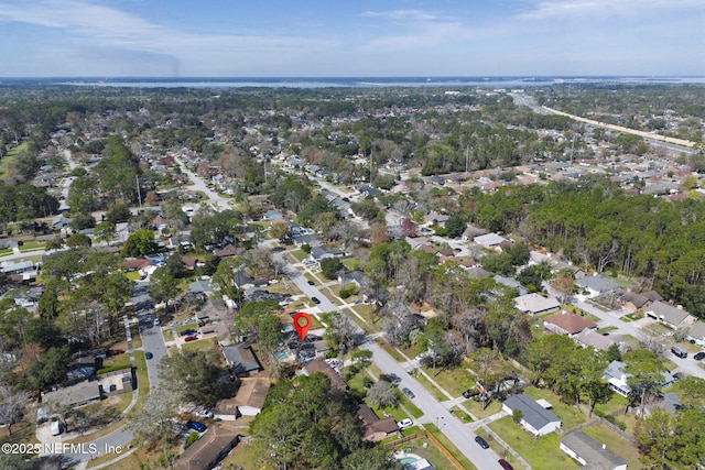 aerial view featuring a residential view