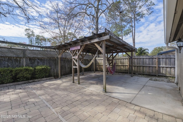 view of patio / terrace with a fenced backyard