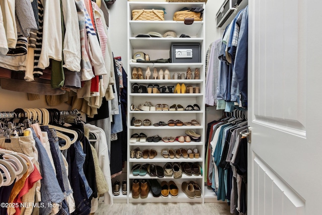 spacious closet featuring wood finished floors