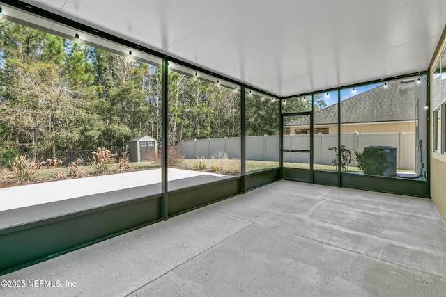 view of unfurnished sunroom