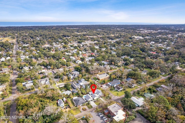 aerial view with a residential view