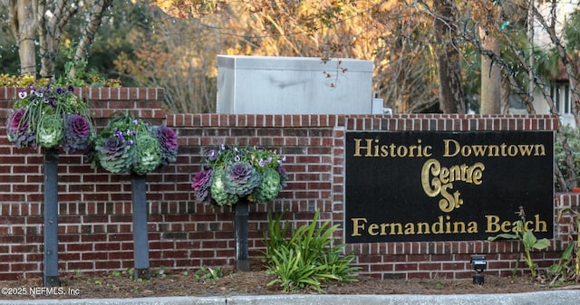 view of community sign