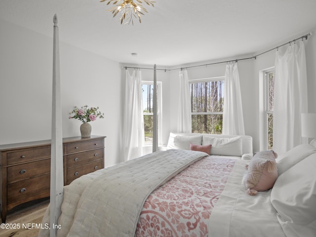 bedroom with wood finished floors