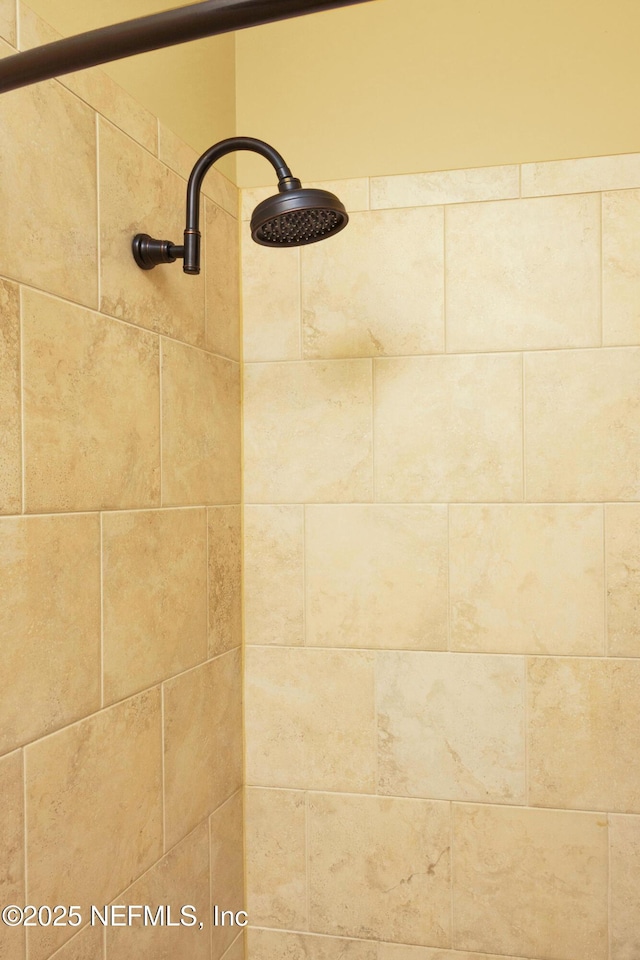 room details with a tile shower