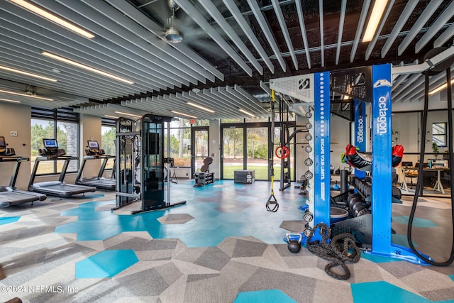 exercise room featuring a wealth of natural light