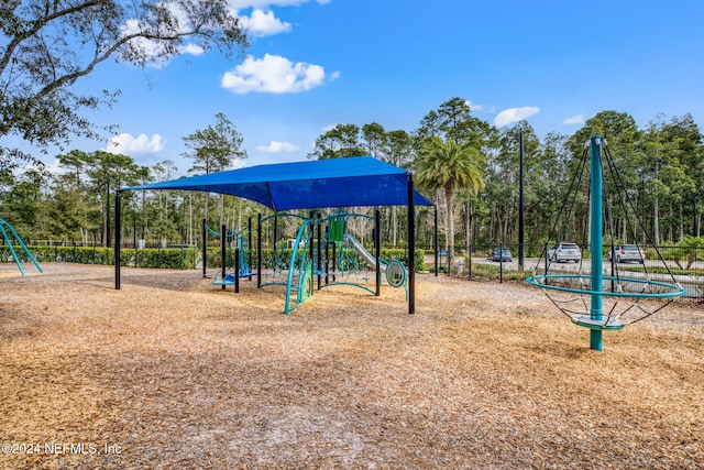 view of community jungle gym