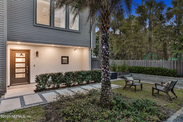 view of yard featuring fence