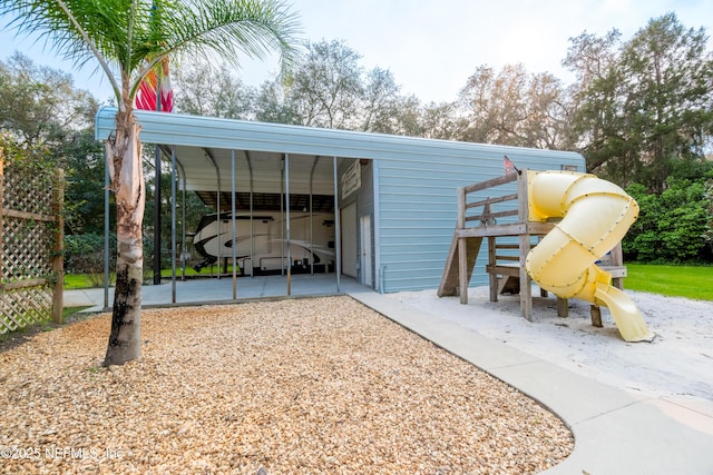 view of outdoor structure featuring a carport