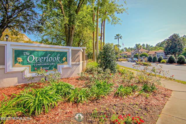 view of community sign