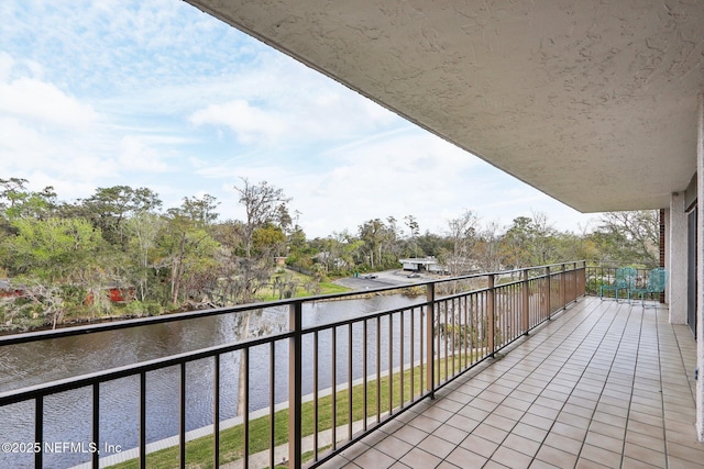 balcony with a water view