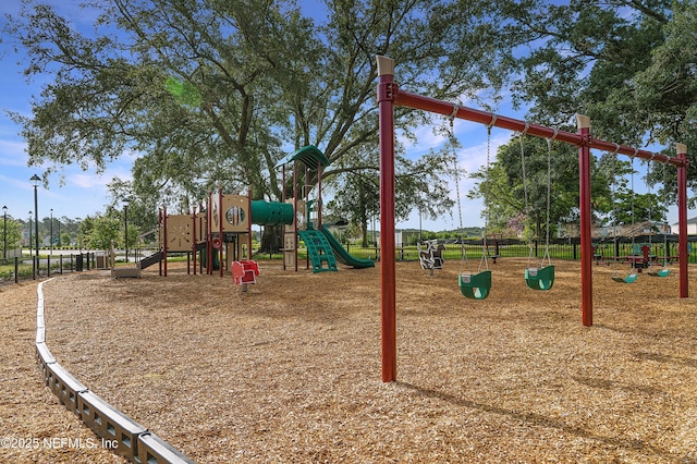 community playground with fence