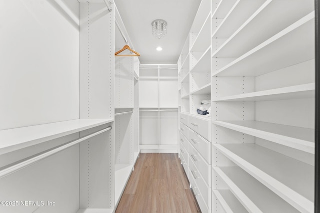 spacious closet with light wood-style floors