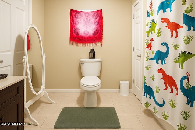 2277 Stauffer Rd, Green Cove Springs, FL 32043 - full bath featuring vanity, tile patterned flooring, and a shower with shower curtain