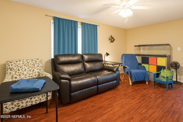 2277 Stauffer Rd, Green Cove Springs, FL 32043 - living room with a ceiling fan and wood finished floors
