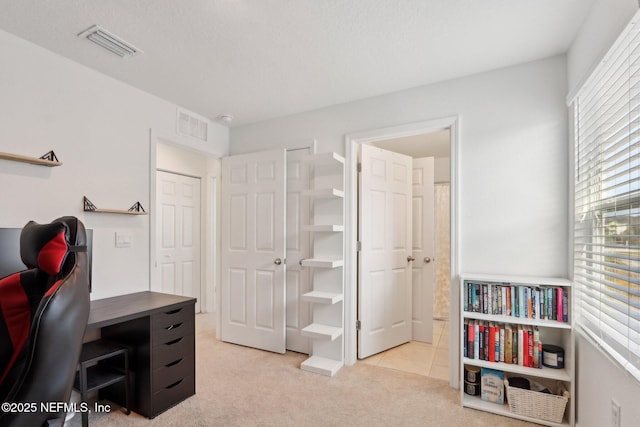 office space with carpet floors and visible vents