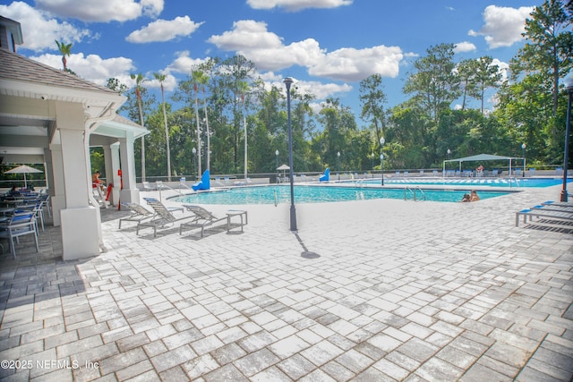 2534 Willow Creek Dr, Fleming Island, FL 32003 - community pool featuring a patio area and a gazebo