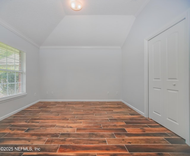 2534 Willow Creek Dr, Fleming Island, FL 32003 - additional living space with lofted ceiling and dark wood-style flooring