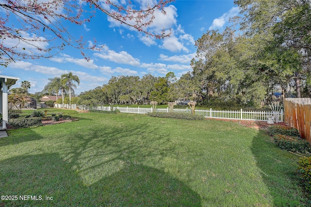 view of yard with fence