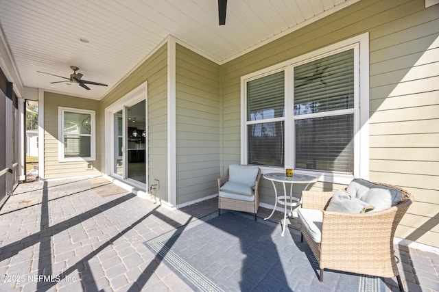 view of patio / terrace with a ceiling fan