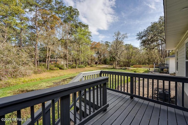 view of wooden deck