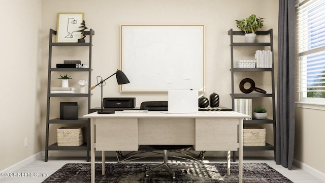 home office featuring baseboards