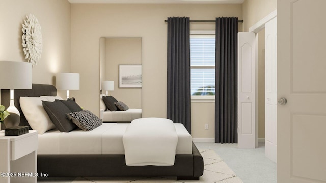 bedroom featuring baseboards and carpet floors