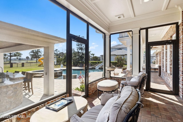 view of sunroom