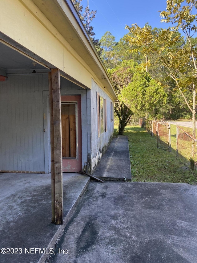 exterior space featuring fence