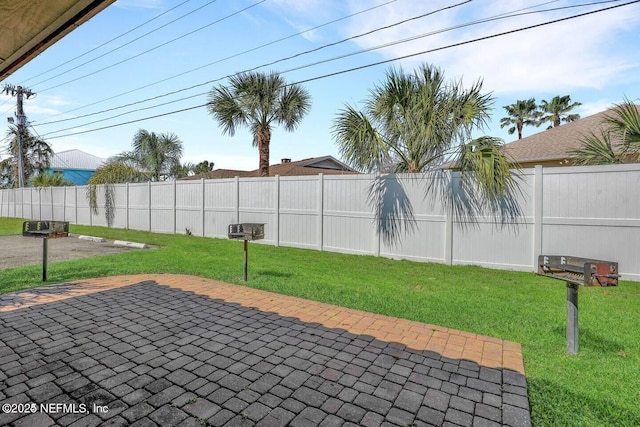 view of patio featuring a fenced backyard