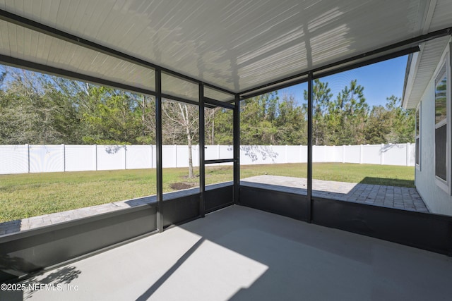 view of unfurnished sunroom