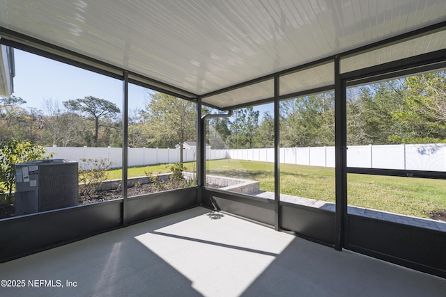 unfurnished sunroom with a wealth of natural light