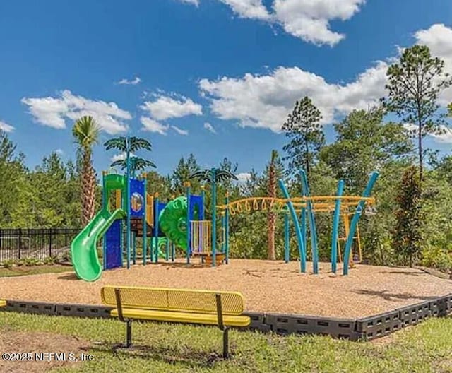 community play area featuring fence