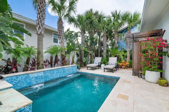 view of pool with a patio area and a fenced in pool