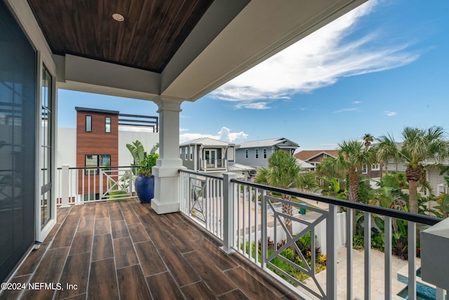 balcony with a residential view