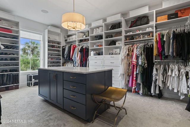 spacious closet featuring carpet