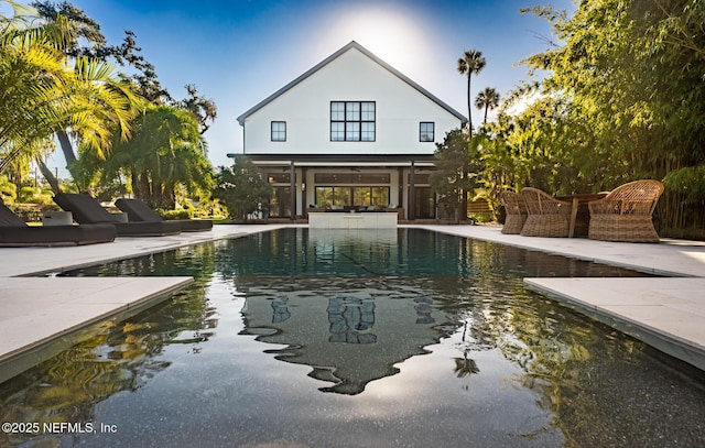 pool with a patio